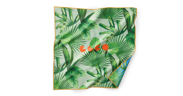 Blue Palm Print